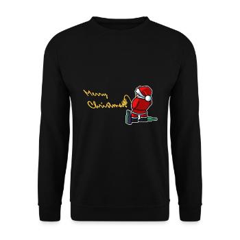 Merry Christmas Funny - Unisex Sweatshirt - black - Front - Alina (178cm) & Michal (187cm)