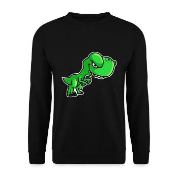 Dinosaur T-Rex - Unisex Sweatshirt - black - Front - Alina (178cm) & Michal (187cm)