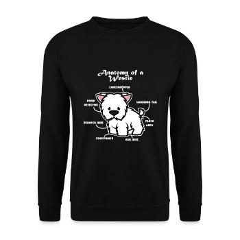 Anatomy of a west highland white terrier - Unisex Sweatshirt - black - Front - Alina (178cm) & Michal (187cm)