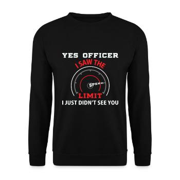 Höchstgeschwindigkeit Autofahrer Lustig - Unisex Pullover - Schwarz - Vorne - Alina (178cm) & Michal (187cm)