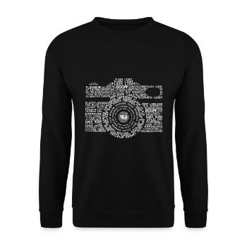 Camera description - Unisex Sweatshirt - black - Front - Alina (178cm) & Michal (187cm)