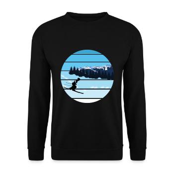 Ski - Unisex Sweatshirt - black - Front - Alina (178cm) & Michal (187cm)