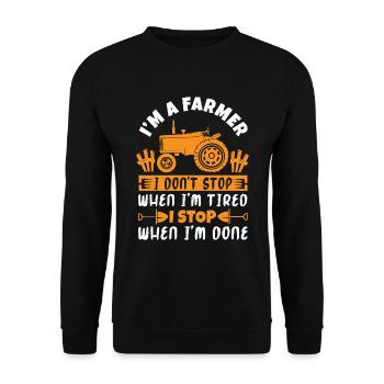 I am a farmer - Unisex Sweatshirt - black - Front - Alina (178cm) & Michal (187cm)