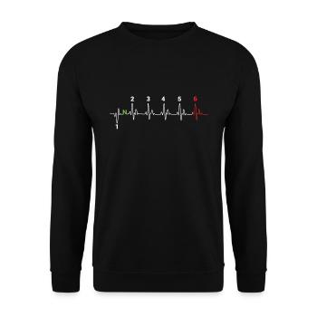 Lignes de moto à changement de vitesse - Sweat-shirt Unisexe - noir - Devant - Alina (178cm) & Michal (187cm)