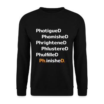 Doctorat inishe.D. Promotion Drôle - Sweat-shirt Unisexe - noir - Devant - Alina (178cm) & Michal (187cm)