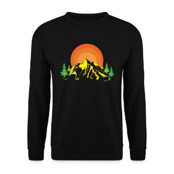 Berglandschaft - Unisex Pullover - Schwarz - Vorne - Alina (178cm) & Michal (187cm)