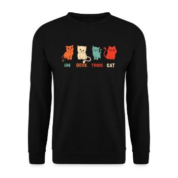 Un Deux Trois Cat - Sweat-shirt Unisexe - noir - Devant - Alina (178cm) & Michal (187cm)