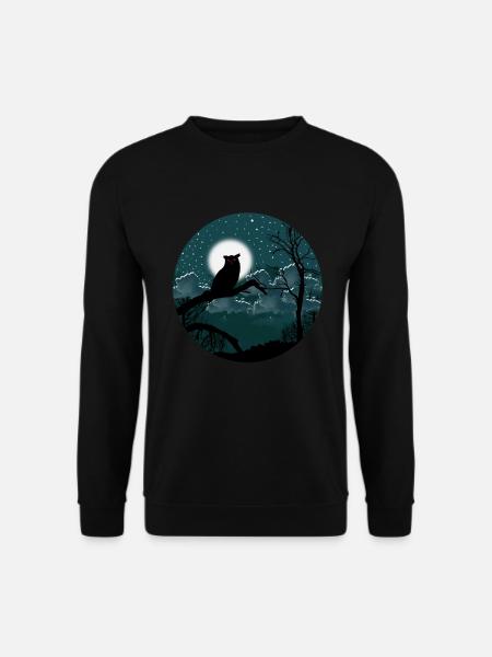 Nachteule Sternenhimmel - Unisex Pullover - Schwarz
