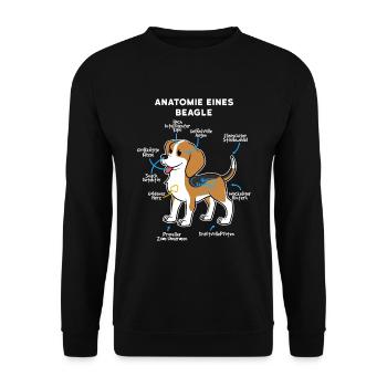 Anatomie d'un beagle - Sweat-shirt Unisexe - noir - Devant - Alina (178cm) & Michal (187cm)
