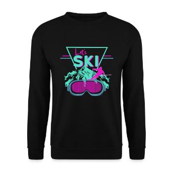 Retro ski - Unisex Sweatshirt - black - Front - Alina (178cm) & Michal (187cm)