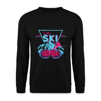 Domaine skiable de ski rétro - Sweat-shirt Unisexe - noir - Devant - Alina (178cm) & Michal (187cm)