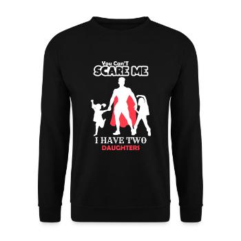 Papa Ich Habe Zwei Töchter - Unisex Pullover - Schwarz - Vorne - Alina (178cm) & Michal (187cm)