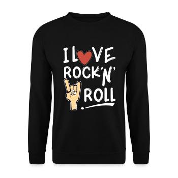 J'adore le rock n roll - Sweat-shirt Unisexe - noir - Devant - Alina (178cm) & Michal (187cm)