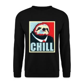 Präsident Chill - Unisex Pullover - Schwarz - Vorne - Alina (178cm) & Michal (187cm)