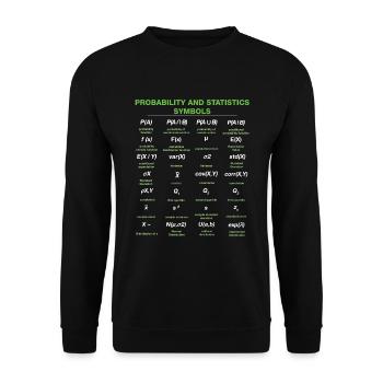 Wahrscheinlichkeit und Statistik Mathe - Unisex Pullover - Schwarz - Vorne - Alina (178cm) & Michal (187cm)