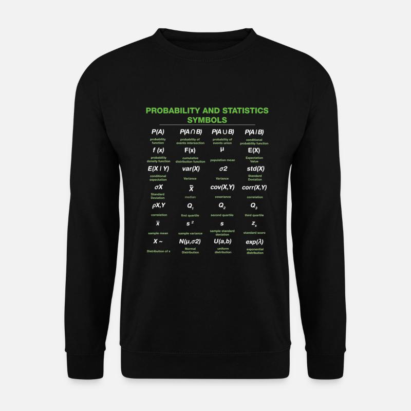 Wahrscheinlichkeit und Statistik Mathe - Unisex Pullover - Schwarz
