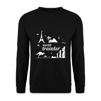 World Travel - Unisex Sweatshirt - black - Front - Alina (178cm) & Michal (187cm)