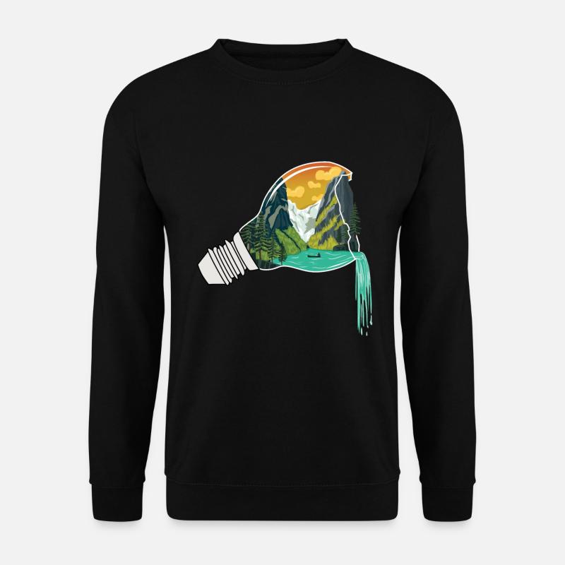 Nature light bulb abstract - Unisex Sweatshirt - black