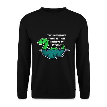 Monster Von Loch Ness Glaube - Unisex Pullover - Schwarz - Vorne - Alina (178cm) & Michal (187cm)