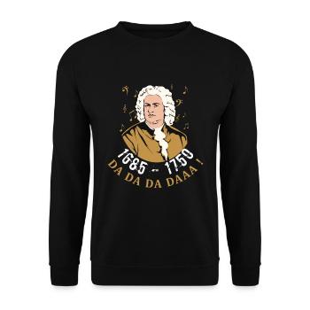 Johann Sebastian Bach - Unisex Sweatshirt - black - Front - Alina (178cm) & Michal (187cm)