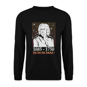 Johann Sebastian Bach - Unisex Sweatshirt - black - Front - Alina (178cm) & Michal (187cm)