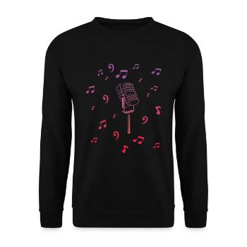 Music Microphone - Unisex Sweatshirt - black - Front - Alina (178cm) & Michal (187cm)
