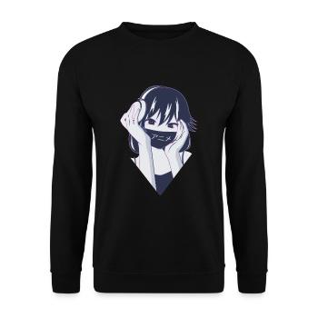 Retro Anime - Unisex Pullover - Schwarz - Vorne - Alina (178cm) & Michal (187cm)