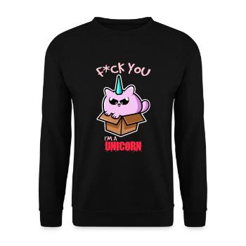 Fuck you I'm a unicorn - Unisex Sweatshirt - black - Front - Alina (178cm) & Michal (187cm)