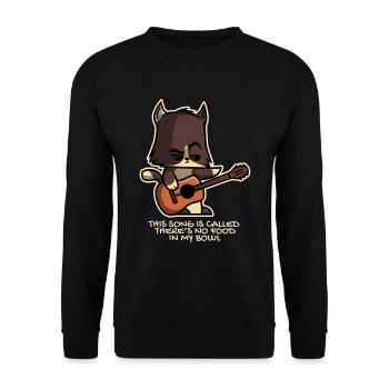 Chat guitariste drôle - Sweat-shirt Unisexe - noir - Devant - Alina (178cm) & Michal (187cm)