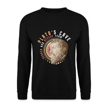 Plato's cave coin - Unisex Sweatshirt - black - Front - Alina (178cm) & Michal (187cm)