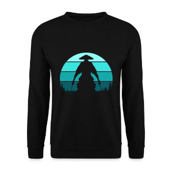Samurai silhouette - Unisex Sweatshirt - black - Front - Alina (178cm) & Michal (187cm)