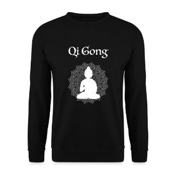 Qigong Chi Gong Tai Yin Yoga Yin Yang Meditation - Unisex Sweatshirt - black - Front - Alina (178cm) & Michal (187cm)