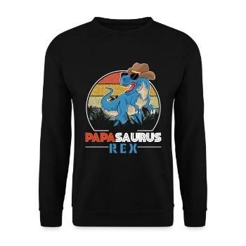 Papasaurus Rex Famille Papa - Sweat-shirt Unisexe - noir - Devant - Alina (178cm) & Michal (187cm)