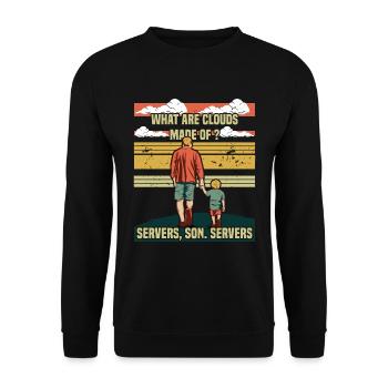 Programmer Papa - Clouds Server Son - Unisex Sweatshirt - black - Front - Alina (178cm) & Michal (187cm)