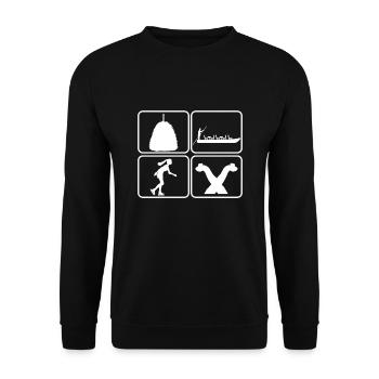 Spreewald Home Nature Boat ride Tradition Paddling - Unisex Sweatshirt - black - Front - Alina (178cm) & Michal (187cm)