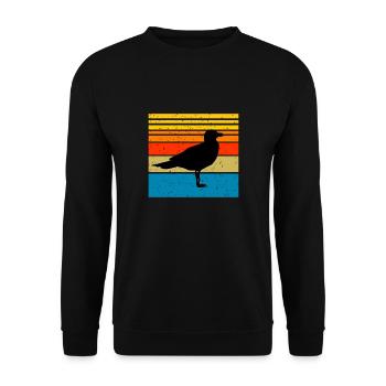 Seagull North Sea Sea Sea Coast Seagulls North Bird - Unisex Sweatshirt - black - Front - Alina (178cm) & Michal (187cm)