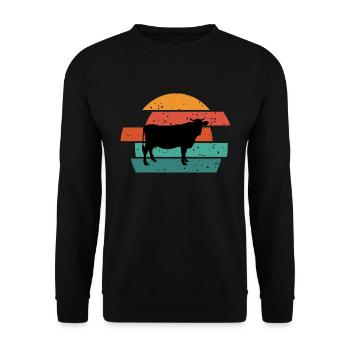 Vache Vaches agriculteurs Agriculture Bovin - Sweat-shirt Unisexe - noir - Devant - Alina (178cm) & Michal (187cm)