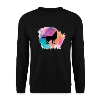 Wolf Dog Animal Wolves Pack Wilderness Forest Animals - Unisex Sweatshirt - black - Front - Alina (178cm) & Michal (187cm)