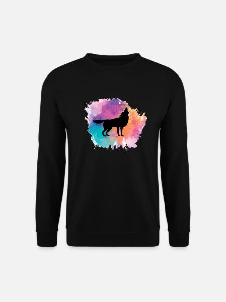 Wolf Hund Tier Wölfe Rudel Wildnis Wald Tiere - Unisex Pullover - Schwarz