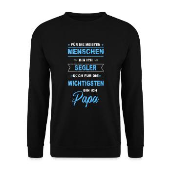 Segeln Segelboot Kapitän Segelschiff Papa Vater - Unisex Pullover - Schwarz - Vorne - Alina (178cm) & Michal (187cm)