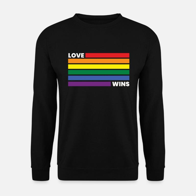 Love Wins Regenbogen Flagge LGBT LGBTQ Pride - Unisex Pullover - Schwarz