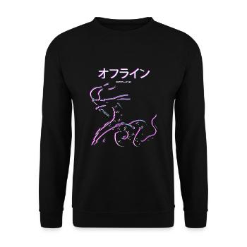 Drache Offline japan Dragon Vaporwave Aesthetic - Unisex Pullover - Schwarz - Vorne - Alina (178cm) & Michal (187cm)