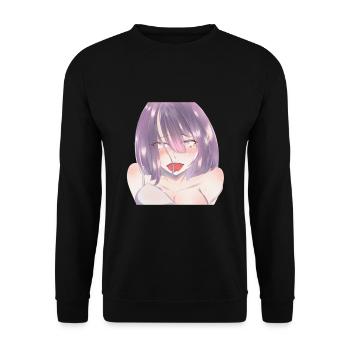 Anime Girl Japanese Aesthetic anime Otaku - Unisex Pullover - Schwarz - Vorne - Alina (178cm) & Michal (187cm)