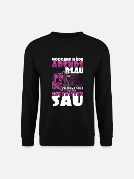 Morgens Müde Abends Blau Ich Bin Eine Geile - Unisex Pullover - Schwarz