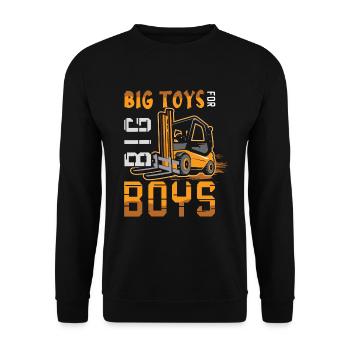 Big Toys Pour Big Boys Drôle De Chariot Élévateur - Sweat-shirt Unisexe - noir - Devant - Alina (178cm) & Michal (187cm)