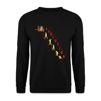 Staplerfahrer - Evolution - Unisex Pullover - Schwarz - Vorne - Alina (178cm) & Michal (187cm)