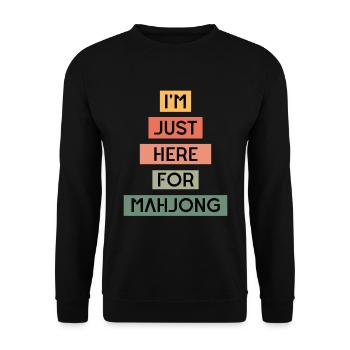 Lustige Mahjong-| Mahjong Geschenke | Mahjong-Spieler - Unisex Pullover - Schwarz - Vorne - Alina (178cm) & Michal (187cm)