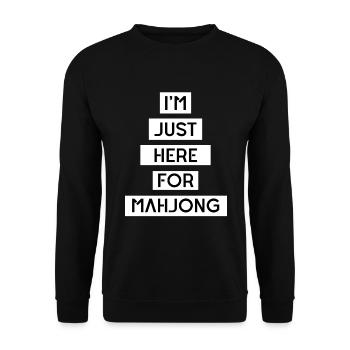 Lustige Mahjong-| Mahjong-Legende | Mahjong-Spieler - Unisex Pullover - Schwarz - Vorne - Alina (178cm) & Michal (187cm)