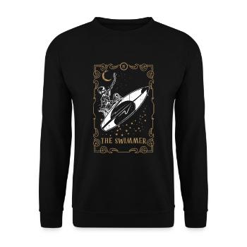 Tarot Card Occult Club Gothic Surfer Swimmer Surf - Unisex Pullover - Schwarz - Vorne - Alina (178cm) & Michal (187cm)