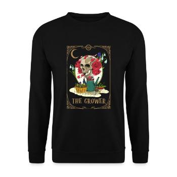 Grower Plants Tarot Card Occult Club Gothic - Unisex Sweatshirt - black - Front - Alina (178cm) & Michal (187cm)